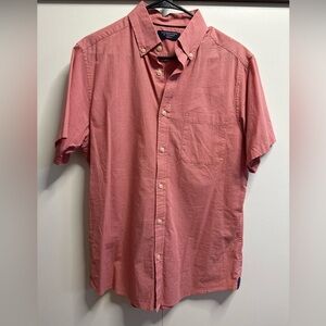 Men's Orange Button-Down Shirt